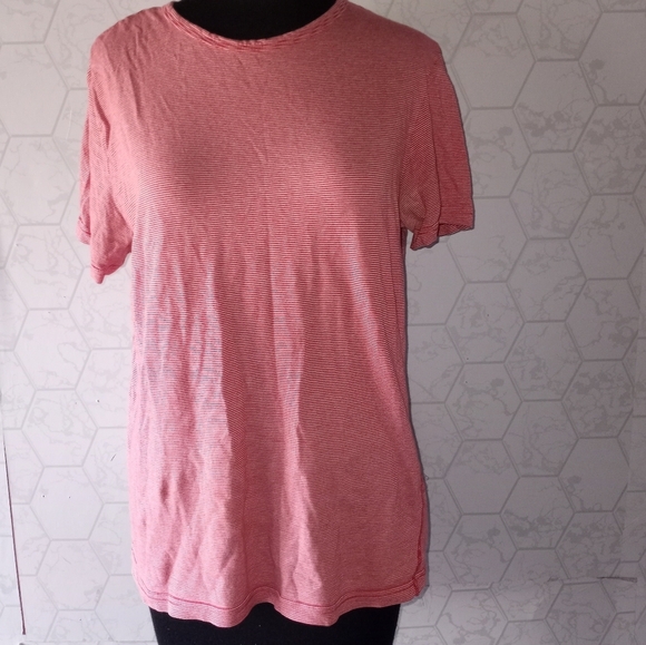 H&M red and white striped scoop neck short sleeve t-shirt - Picture 8 of 10